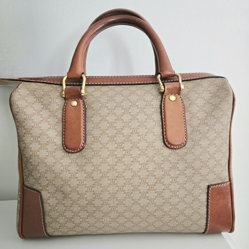 Celine Tan and Brown Monogram Bag - Picture 11 of 16